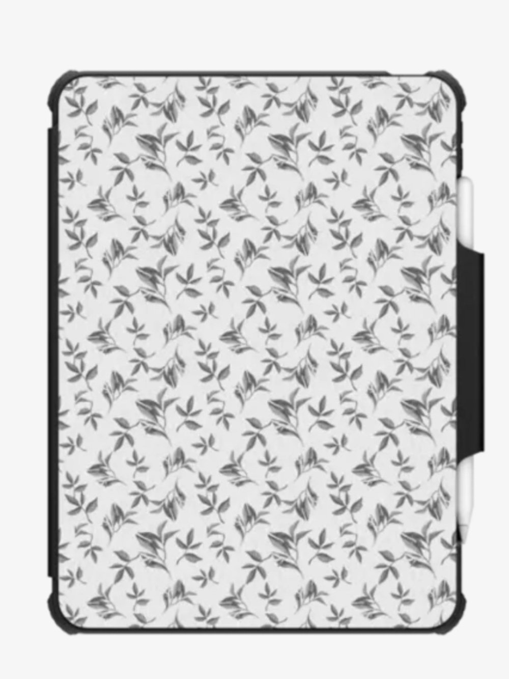 Minimalist black white watercolor foliage floral - iPad 12.9 inch (5th/6th gen)